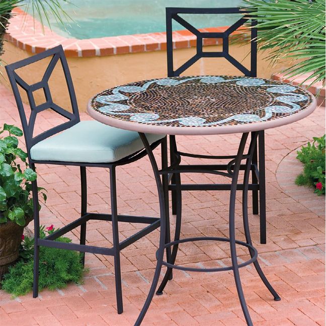 42" KNF Mosaic High Dining Set w/4 Stools